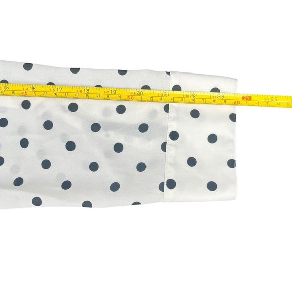 Express Lot Of 2 Blouses Shirts Black White Polka Dot Portofino Green Women's M - Picture 10 of 16